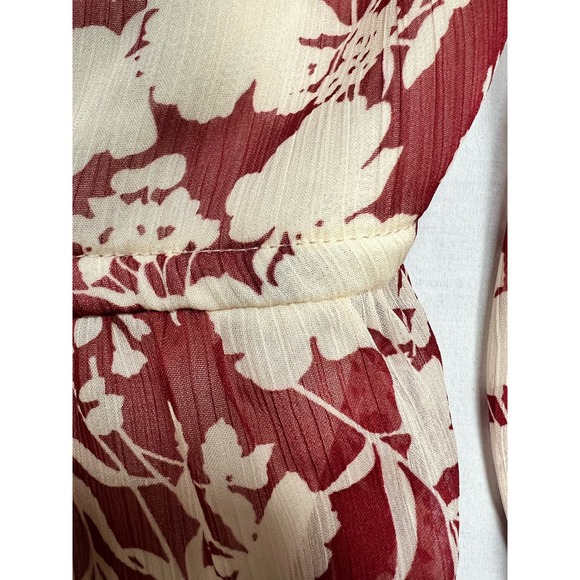 By Together Dress Burgundy Floral Flowy Large Mini - Picture 10 of 16